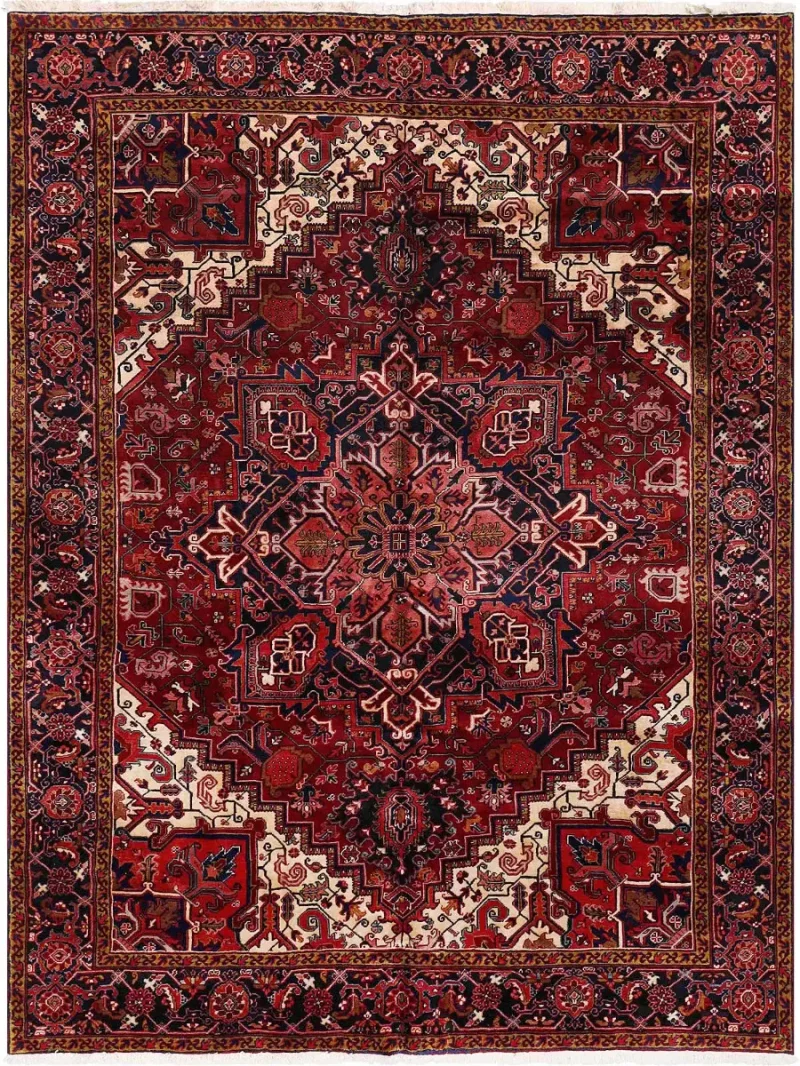 Persian-One of a Kind Heriz Red/Navy  -  8' 2'' x  10' 10''