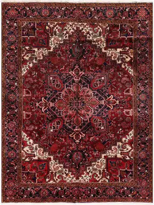 Persian-One of a Kind Heriz Red/Navy - 8' 2'' x 10' 10''
