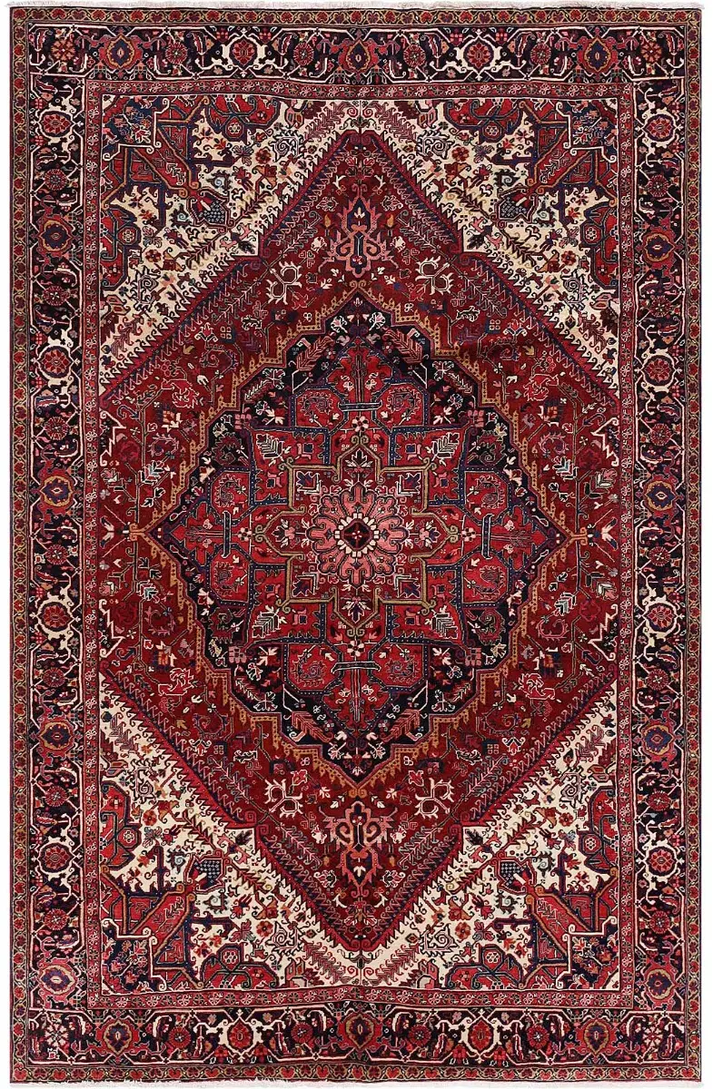 Persian-One of a Kind Heriz Red/Navy  -  7' 8'' x  11' 9''