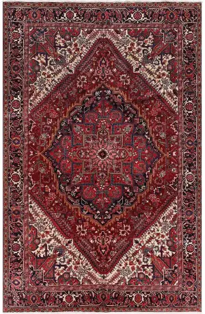 Persian-One of a Kind Heriz Red/Navy - 7' 8'' x 11' 9''