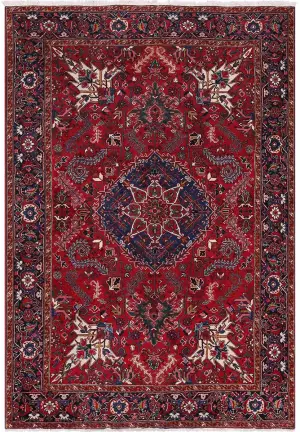 Persian-One of a Kind Heriz Red/Navy - 8' x 11' 7''