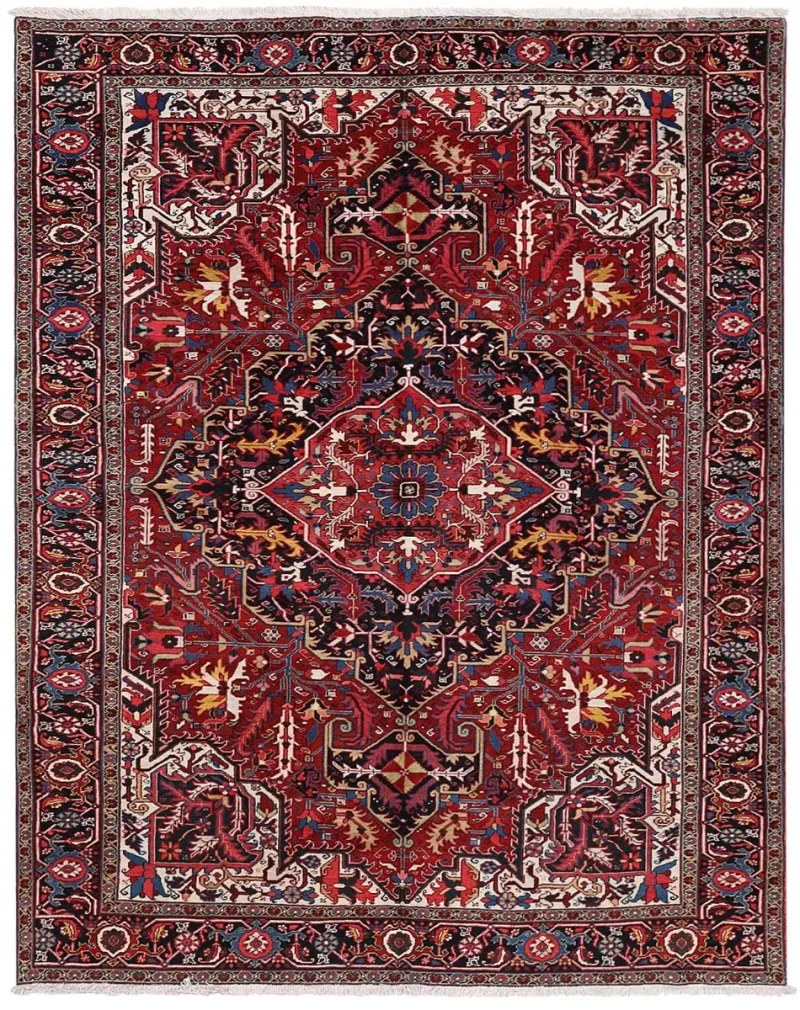 Persian-One of a Kind Heriz Red/Navy  -  8' 7'' x  10' 11''