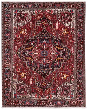 Persian-One of a Kind Heriz Red/Navy - 8' 7'' x 10' 11''