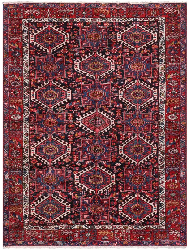 Persian-One of a Kind Karajeh Navy/Rust  -  7' 1'' x  11' 