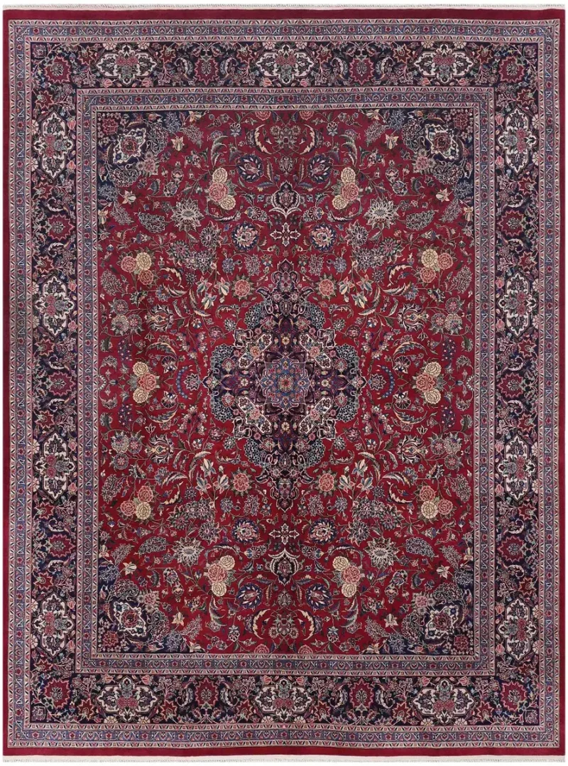 Persian-One of a Kind Kashan Red/Navy  -  8'  x  10' 4''