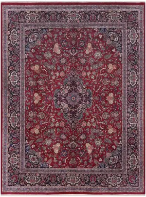 Persian-One of a Kind Kashan Red/Navy - 8' x 10' 4''