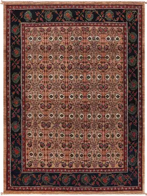 Persian-One of a Kind Kashkooli Gabbeh Gold/Navy - 5' 4'' x 7' 4''