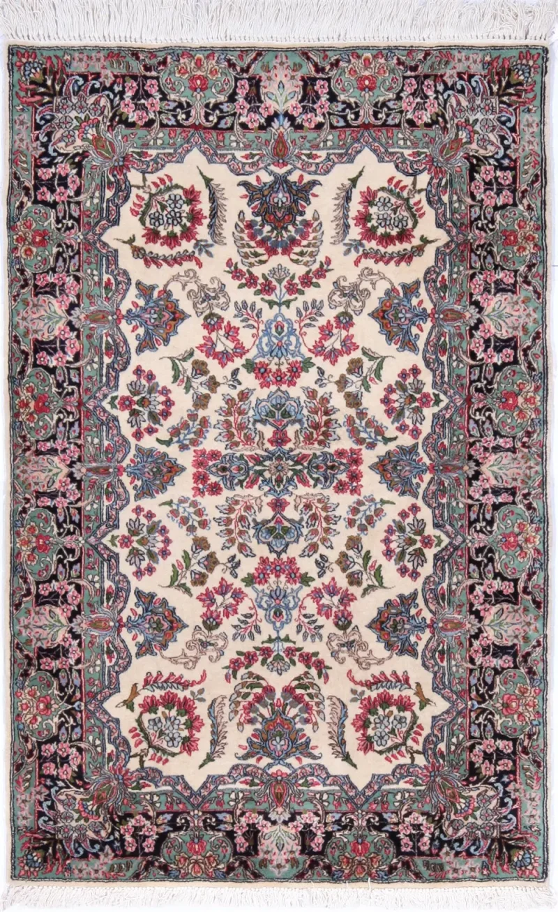 Persian-One of a Kind Lavar Kerman Navy  -  3' 1'' x  5' 4''