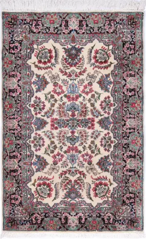 Persian-One of a Kind Lavar Kerman Navy - 3' 1'' x 5' 4''