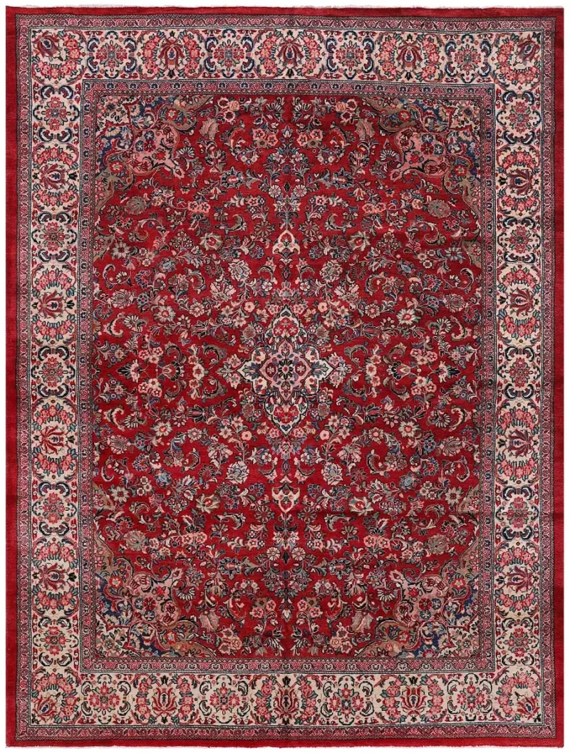 Persian-One of a Kind Mahal Red/Ivory  -  10' 4'' x  13' 9''