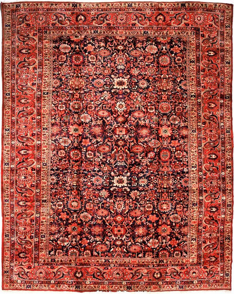 Persian-One of a Kind Mahal Navy/Rust  -  10' 1'' x  13' 7''