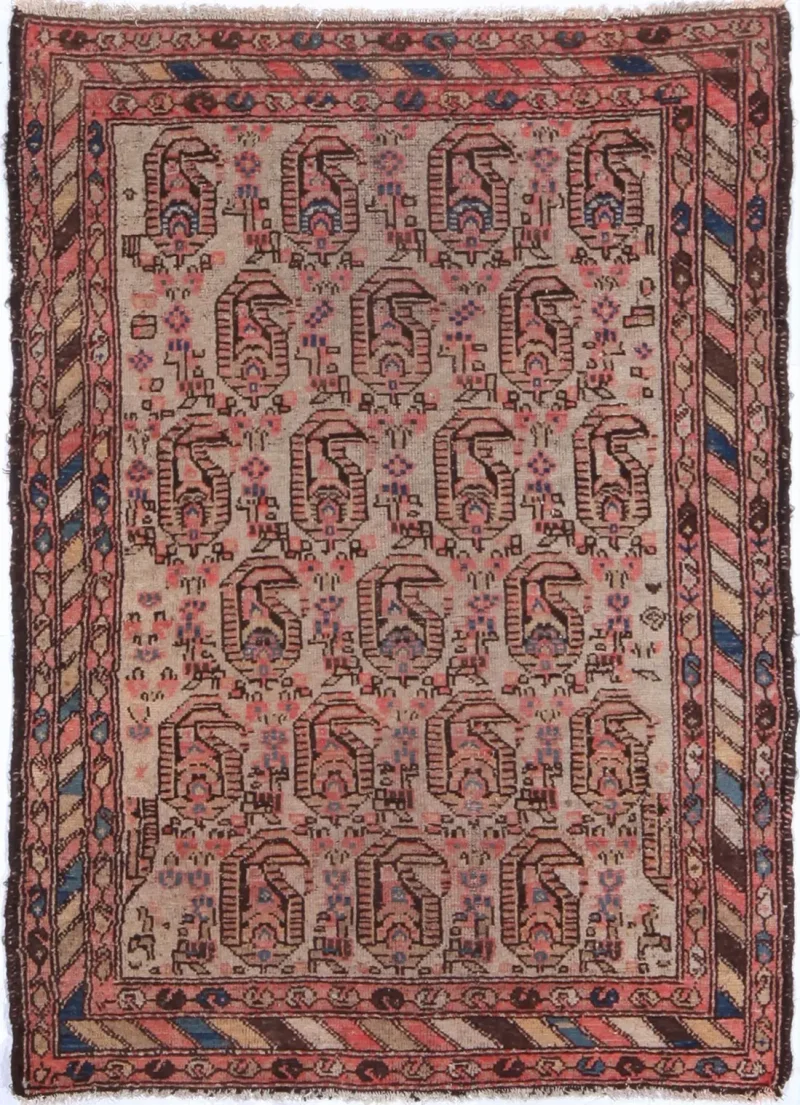 Persian-One of a Kind Malayer Multi Brown  -  3'  x  4' 5''