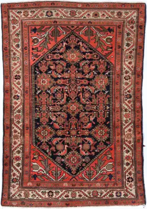 Persian-One of a Kind Malayer Navy - 3' 3'' x 4' 9''