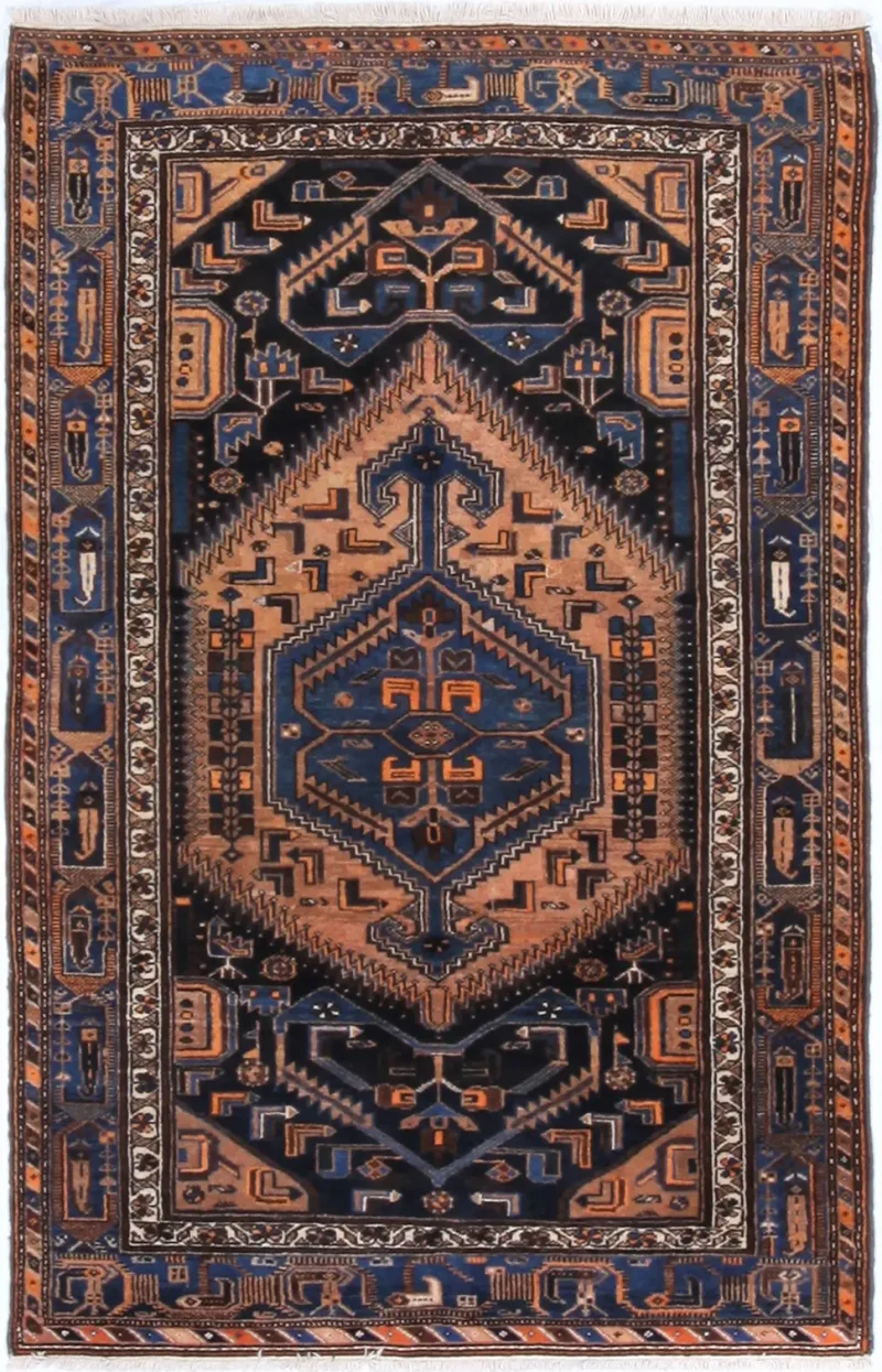 Persian-One of a Kind Malayer Navy  -  4' 2'' x  6' 6''