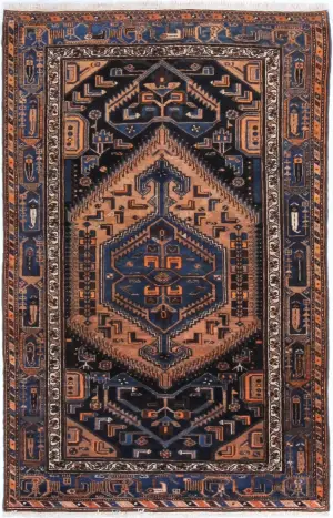 Persian-One of a Kind Malayer Navy - 4' 2'' x 6' 6''