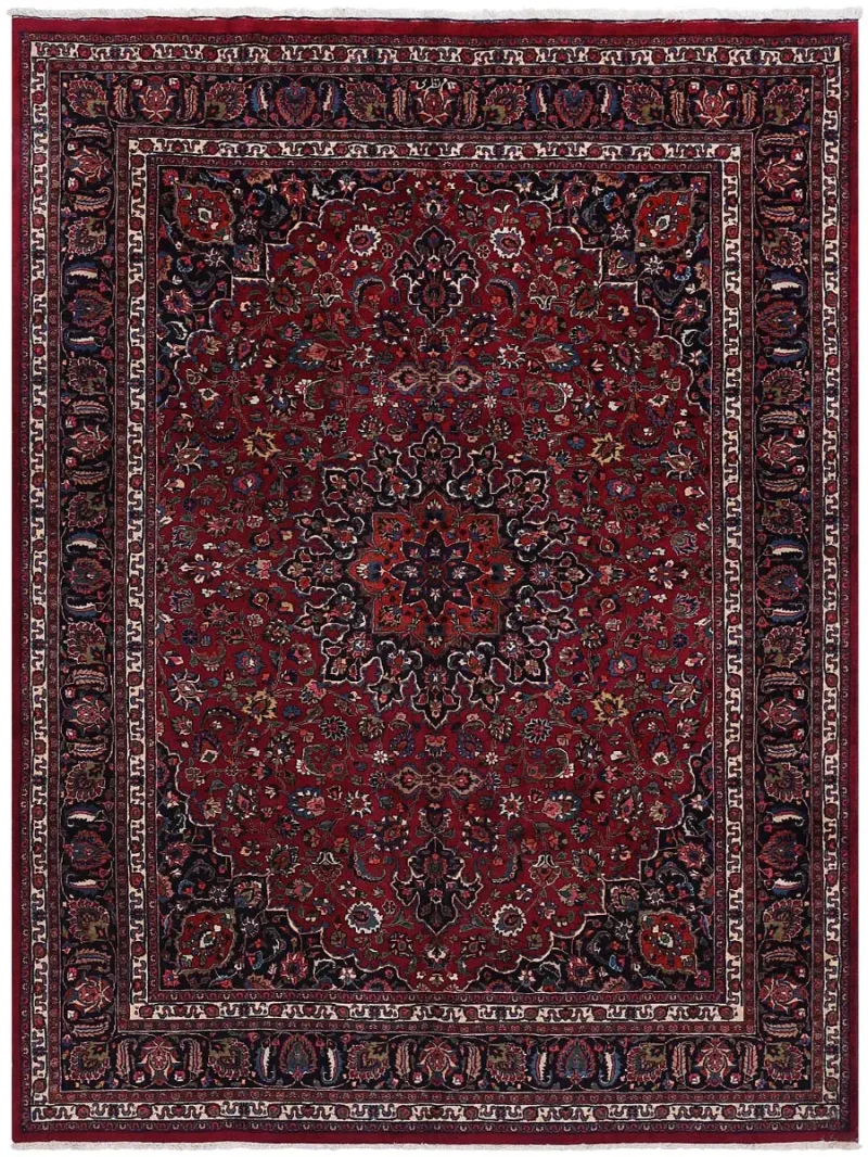Persian-One of a Kind Mashad Red/Navy  -  9' 11'' x  12' 5''