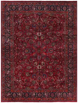 Persian-One of a Kind Mashad Red/Navy - 9' 9'' x 12' 7''