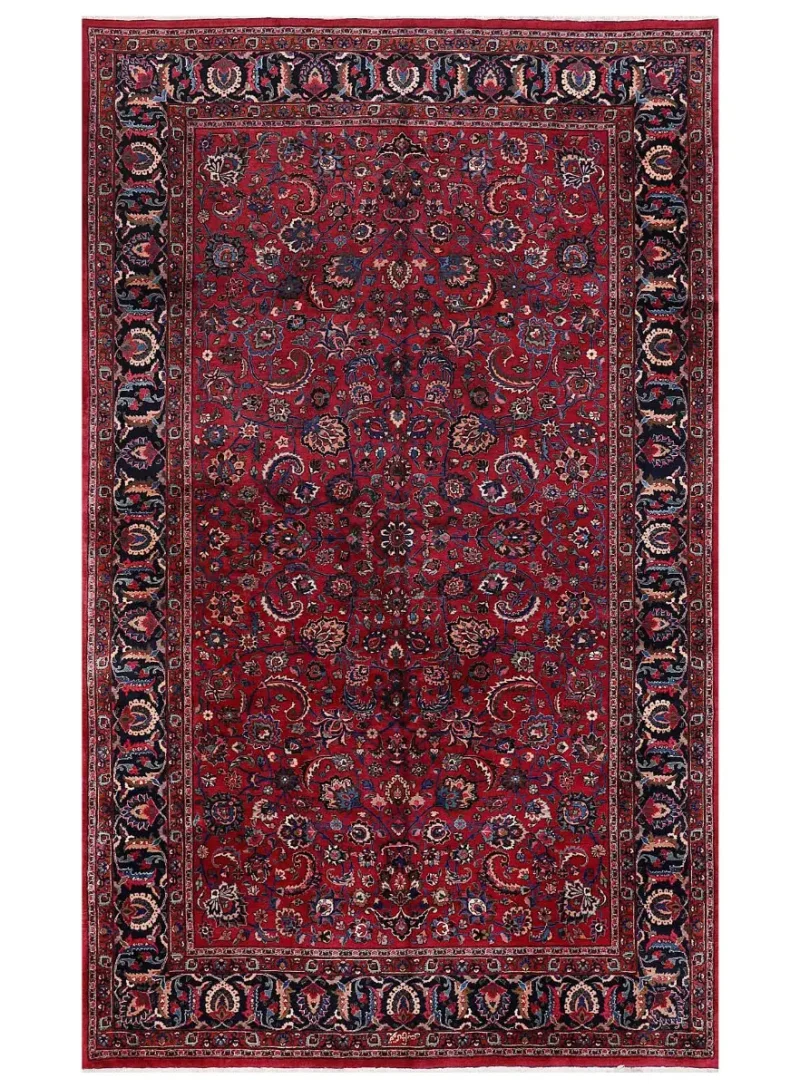 Persian-One of a Kind Mashad Red/Navy  -  9' 11'' x  16' 5''