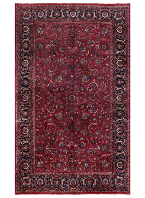 Persian-One of a Kind Mashad Red/Navy - 9' 11'' x 16' 5''