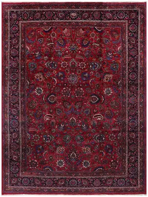 Persian-One of a Kind Mashad Red/Navy - 11' x 16' 4''