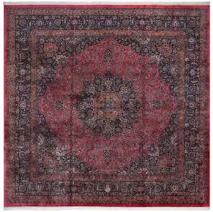 Persian-One of a Kind Mashad Red/Navy - 15' 5'' x 15' 9''