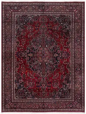 Persian-One of a Kind Mashad Red/Navy - 10' 2'' x 13' 1''