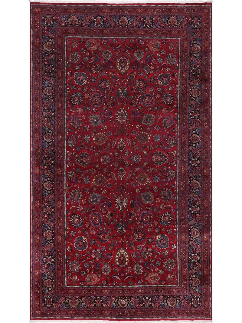 Persian-One of a Kind Mashad Red/Navy  -  9' 1'' x  17' 8''