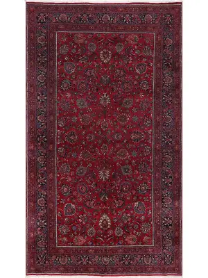 Persian-One of a Kind Mashad Red/Navy - 9' 1'' x 17' 8''