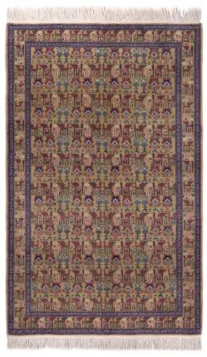 Persian-One of a Kind Meshkin Celadon - 5' 8'' x 9'