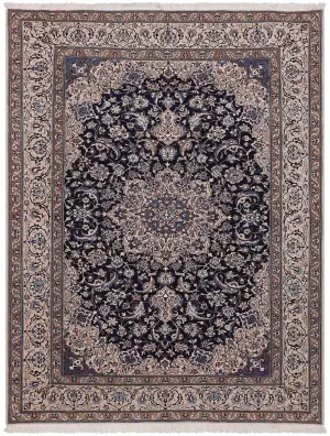 Persian-One of a Kind Nain Navy/Ivory - 6' 9'' x 10'