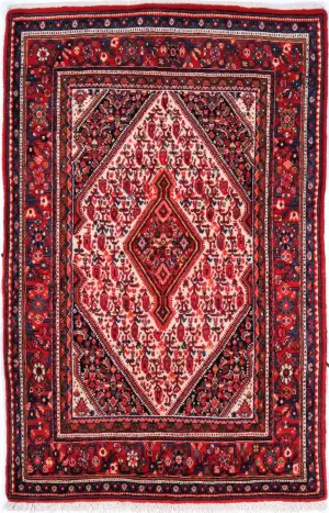 Persian-One of a Kind Sarouk Red - 3' 4'' x 5' 2''