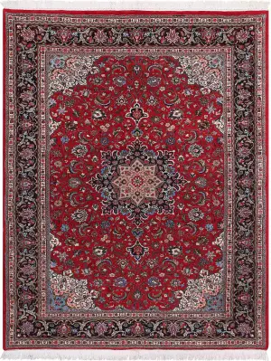 Persian-One of a Kind Sarouk Red/Navy - 6' 8'' x 9' 5''