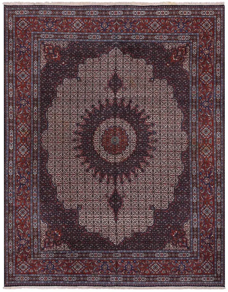 Persian-One of a Kind Tabriz Ivory/Rust  -  9' 9'' x  12' 7''