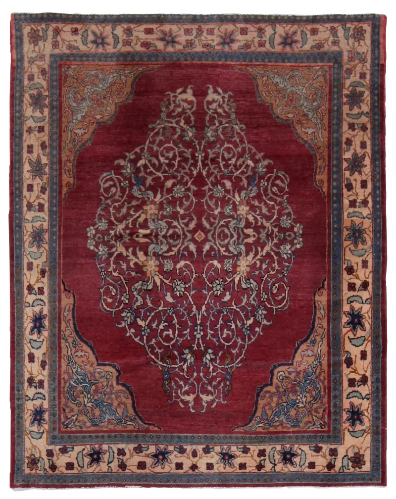 Persian-One of a Kind Tabriz Rust  -  4' 1'' x  5' 2''
