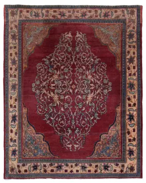 Persian-One of a Kind Tabriz Rust - 4' 1'' x 5' 2''