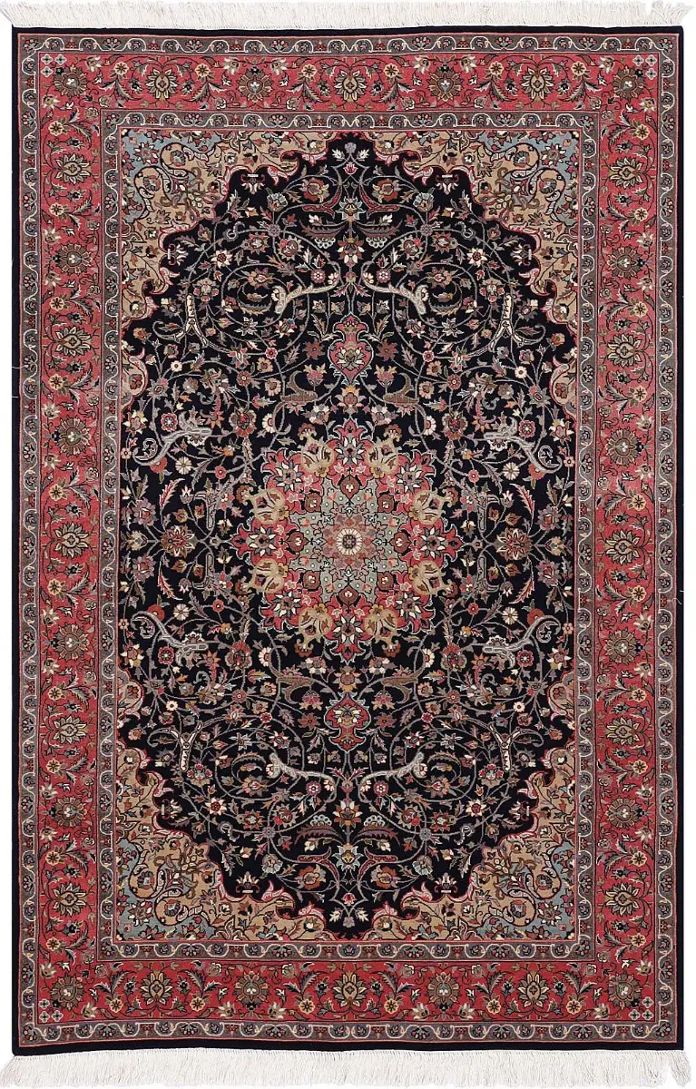 Persian-One of a Kind Tabriz Navy/Red  -  4' 7'' x  7' 1''