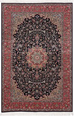 Persian-One of a Kind Tabriz Navy/Red - 4' 7'' x 7' 1''