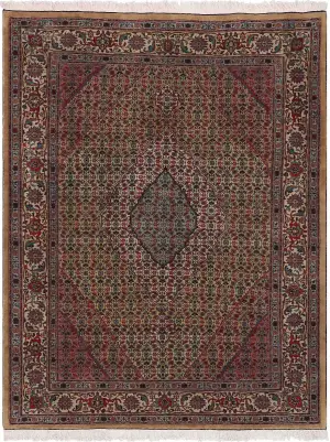Persian-One of a Kind Tabriz Mahi Gold/Beige - 6' 8'' x 9' 6''