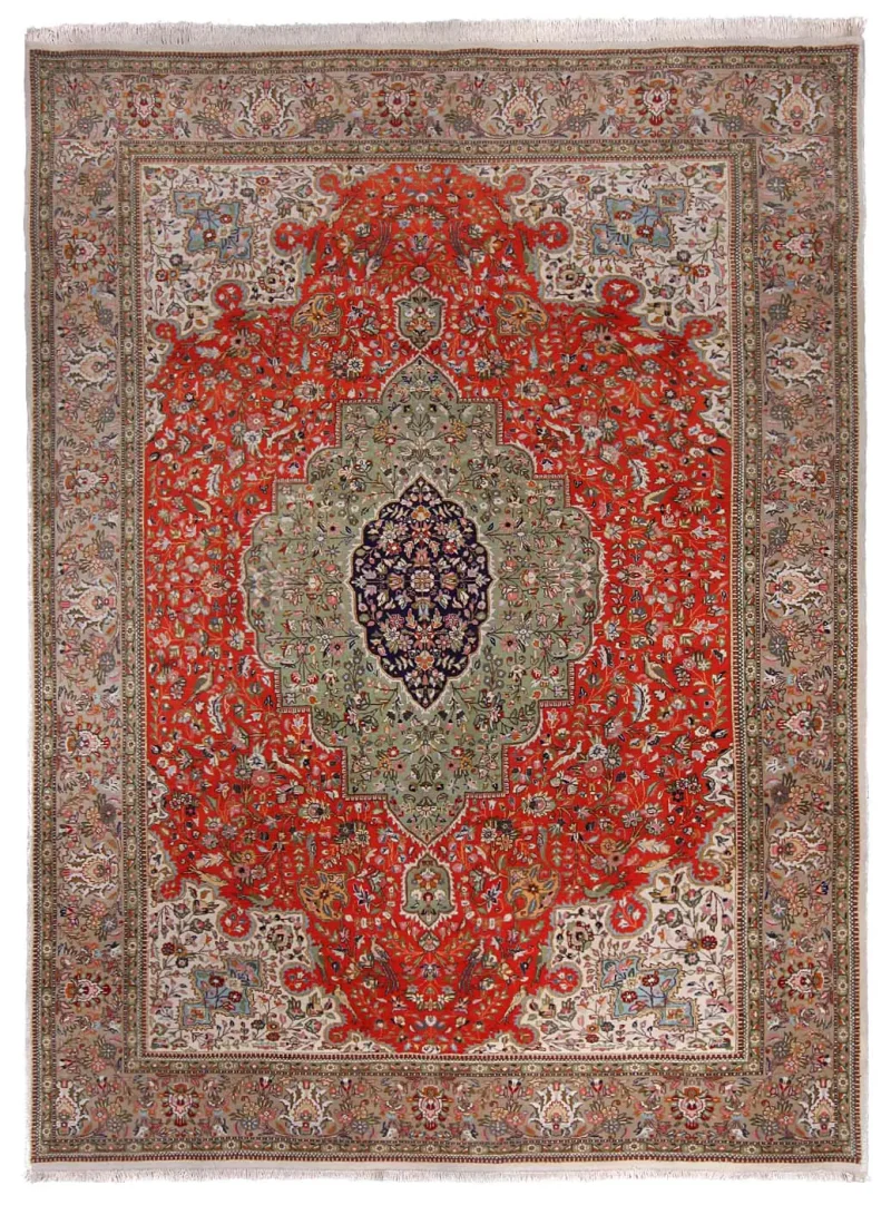 Persian-One of a Kind Tabriz Rust  -  9'  x  12' 
