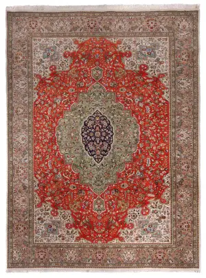 Persian-One of a Kind Tabriz Rust - 9' x 12'