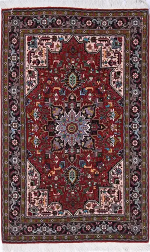 Persian-One of a Kind Tabriz Red - 3' 4'' x 5' 3''