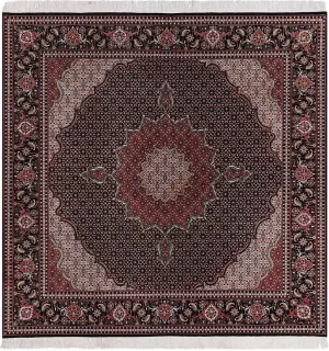 Persian-One of a Kind Tabriz Mahi Black/Multi - 9' 9'' x 6' 10''