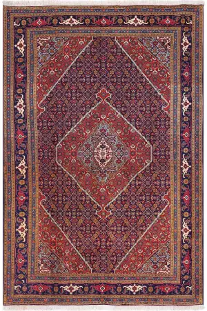 Persian-One of a Kind Tabriz Mahi Navy/Red - 6' 6'' x 9' 10''