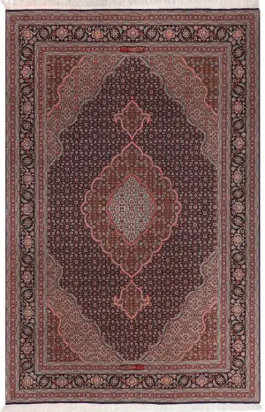 Persian-One of a Kind Tabriz Mahi Navy/Red - 7' x 10'