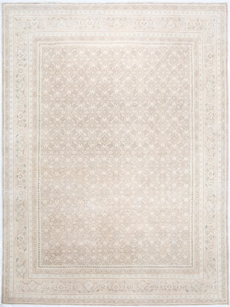 Persian Vintage Distressed Tabriz Sand  -  9'  x  12' 