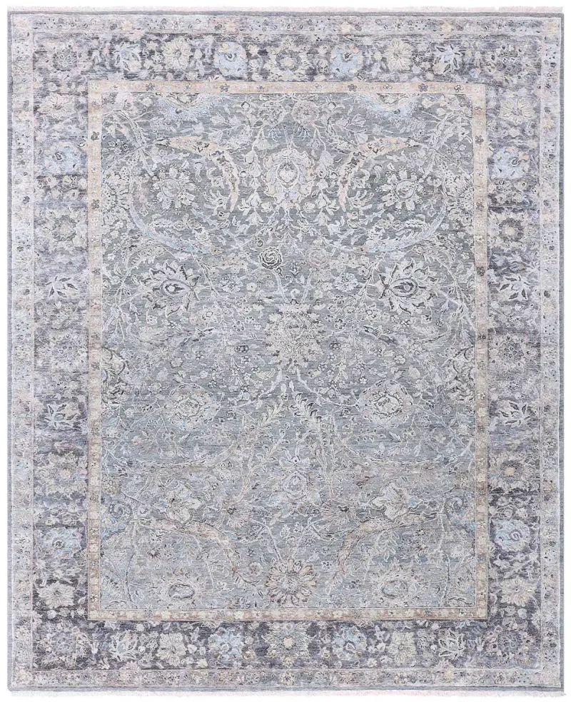 Platinum PLTM-08 Silver/Blue  -  9'  x  12' 