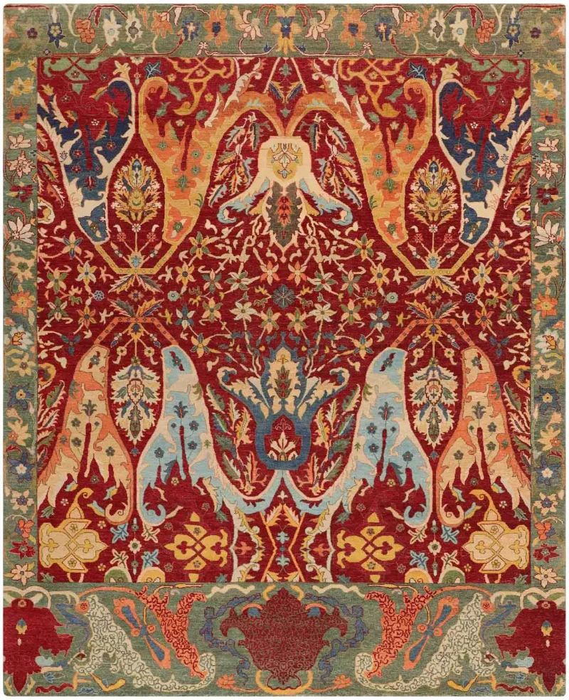 Reno Bijar-02 Red/Soft Brown  -  9' 2'' x  12' 