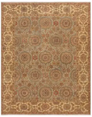Resham Tabriz Light Green - 8' x 10' 2''