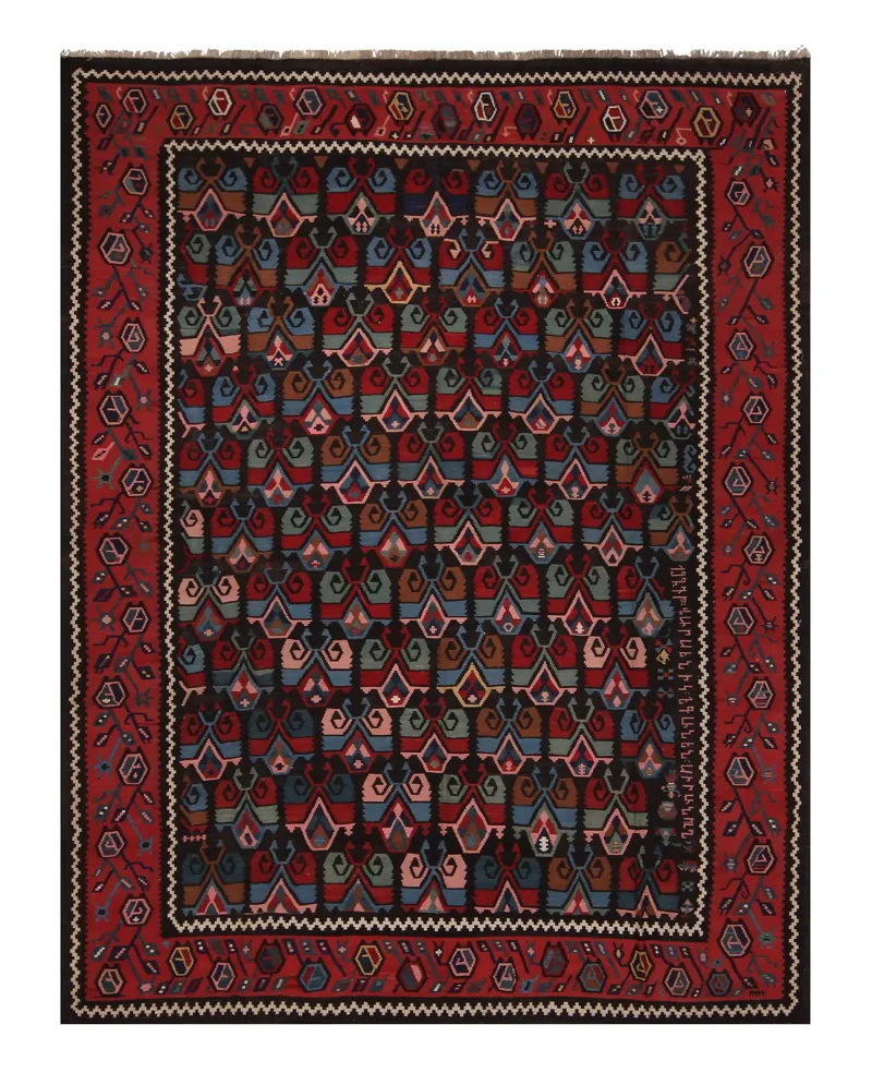 Russian Kilim Kilim Black/Multi  -  7' 4'' x  10' 2''