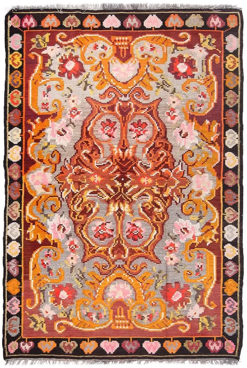 Russian-One of a Kind Bessarabian Grey/Red  -  6' 5'' x  9' 8''